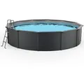 Steinbach Aktionsangebot Stahlwand Swimming Pool Set "Nuovo de Luxe" inkl. Pool Starterset Chlor,anthrazit / silbergrau,Ø 360 x 120 cm