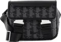 LACOSTE Umhängetasche Schultertasche The Blend Messenger Bag Allover Monogram Noir Gris schwarz