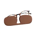 Nooz - Lesebrille - Vergrößerte Lupenbrille - Presbyopie-Brille Für Herren und Damen - inklusive kompaktem Etui - Ultraleichter - Runde Form - Schildpatt - +2