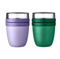 Mepal | Lunchpot Mini Ellipse | Vivid Lilac & Green | 300 ml & 420 ml | ideal To