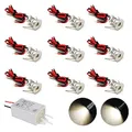 Haixin Kleine LED-Scheinwerfer 9PCS 12V 1W vertieftes Deckenlicht für Küche, Treppe, Schrank, Flur, DIY Beleuchtung Warmes weißes kaltes weißes Schaukasten-Lichtkabinett Downlight IP65
