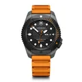 Victorinox Herren Armbanduhr Dive Pro Automatic Ø 43 mm, Swiss Made, Automatik, Wasserdicht bis 300 m, Saphirglas, Kautschuk-Armband, Orange