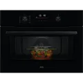 AEG NKO5N40K Backofen mit Mikrowellenfunktion 45cm Schwarz 9Heizarten 11Automatikprogramme