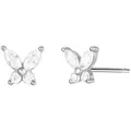 Brandlinger Paar Ohrstecker Ohrstecker Medellín, Silber 925 vergoldet, Ohrstecker Schmetterling mit Zirkonia weiß silberfarben