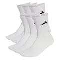 adidas Unisex Cushioned Crew Socks 6 Pair Pack, white/white/black, 42-45