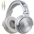 OneOdio Over Ear Kopfhörer mit Kabel, 50mm Treiber, Bassklang, 6.35 & 3.5mm Klinke, Share-Port, Geschlossene DJ Headphones für Studio, Podcast, Monitor, Handy, PC, MP3/4 (Pro-10 Silber Grau)