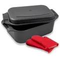 Karcher Bräter, Schwarz, Metall, Rechteckig, 25.5x12x42 cm, antihaftbeschichtet, Kochen, Töpfe, Bräter