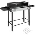 Outsunny Holzkohlegrill Metall Edelstahl Schwarz 118L x 32B x 90H cm