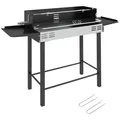 Holzkohlegrill Campinggrill mit Grillrost und Rotisserie-Kit klappbar Schwarz