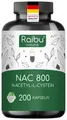 NAC Kapseln 800mg, Acetyl L-Cysteine, In Deutschland Produziert, 200 St - RAIBU