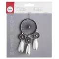 DIY Traumfänger Dreamcatcher Makramee 17x33cm, weiß/grau