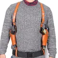 DONGKER Leder Schulterholster, Vertikal Holster für verdeckte Trage, Doppel-Pistolenholster Fit 1911 92 96 G45/43 und die meisten Arten von Pistolen