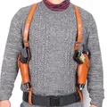 Leder Schulterholster Vertikal Holster für verdeckte Trage Doppel-Pistolenhol...