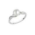 Zeeme Pearls Ring Silber 925 rhodiniert mit weißer Perle & Zirkonia