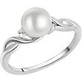 Zeeme Pearls Ring Silber 925 rhodiniert mit weißer Perle & Zirkonia