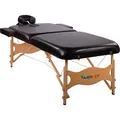 MOVIT Deluxe Massageliege inkl. Tasche, XXL Breite 80 cm, 8 cm Polsterung, Vollholzgestell, Farbwahl, schadstoffgeprüft, schwarz