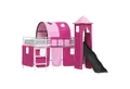 vidaXL Kinderloftbett Weiß und Rosa 90 x 200 cm Metall (1-tlg)
