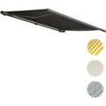 Elektrische Kassettenmarkise T122, Markise Vollkassette 4x3m ~ Polyester anthrazit, Rahmen grau