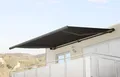 Elektrische Kassettenmarkise T122, Markise Vollkassette 4x3m  Polyester anthrazit, Rahmen grau