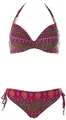 Heine Damen Bügel Bikini Ethno Look Braun Pink 42 Cup C J1670