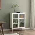 Sideboard Fauske mit Glastüren Weiß [en.casa]