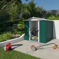Yardmaster Metall-Gerätehaus "Bayern" Modell 66, grün, 3,46 m², mit Bodenrahmen