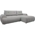 MIRJAN24 Ecksofa Fiorano, Wohnzimmer L-Form, Stilvoll Eckcouch mit Bettkasten und Schlaffunktion (Farbe: Velo 633, Seite: Rechts) - Grau