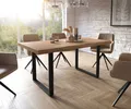 DELIFE Esstisch Edge 160x90 XL Akazie Natur Kufe Schwarz Live-Edge