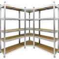 ECD Germany Regalsystem Set 2 Lagerregale 180x90x40 cm mit Eckregal 180x70x40cm