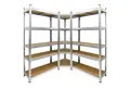 ECD Germany Schwerlastregal Keller Regal Steckregal Lagerregal für Werkstatt & Garage Lastenregal, 3-tlg., Regalsystem bis 750kg Werkstattregal Metall / MDF Blau