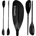 24MOVE Doppelpaddel Aluminium Paddel Stand-Up Paddling Kajak 220CM Verstellbar Schwarz