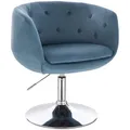 Svita Cocktailsessel, Blau, Textil, Rund, 55x78x61 cm, Wohnzimmer, Sessel, Polstersessel