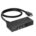 AIFHDAUF 3-in-1 Scart-Konverter HDMI RCA HDMI für HDTV Xbox PS5/4/3 DVD N64 Wii Blu-ray Player Sky STB VHS VCR PC