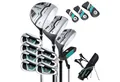 COSTWAY Golfschläger + Golfbag, 11-tlg., Golfschläger Komplettset für rechtshändig, Herren