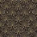Bricoflor Gründerzeit Tapete Schwarz Gold Art Deco Vliestapete Edel mit Vinyl 20er Jahre Wandtapete Elegant Ideal für Wohnzimmer und Schlafzimmer