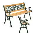 Juskys Gartenbank Venezia - 2-Sitzer Sitzbank mit Armlehnen & Rückenlehne - 122x54x73 cm