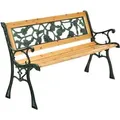 Juskys 2 Sitzer Gartenbank Venezia aus Lackiertem Holz und Gusseisen
