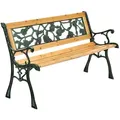 Juskys Gartenbank, Braun, Holz, 122x73x54 cm, Gartenmöbel, Gartenbänke