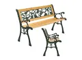 Juskys Gartenbank Venezia – 2-Sitzer Sitzbank mit Armlehnen & Rückenlehne – 122x54x73 cm
