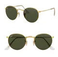 Ray Ban SONNENBRILLE GOLD GRÜN RB 3447 001 47 ROUND METALL 3548 BRILLE NEU ETUI