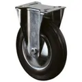 BS Rollen BS Transportrolle L410, Bockrolle, Rad-Ø 160 mm, Tragkr. 135 kg, Rollenlager, Lauffl. Gummi schwarz, Radk. Stahlfelge