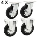 4 x Vollgummi Lenkrolle Transportrolle Schwerlastrolle Rolle Ø 160 mm Lenk-Bock