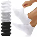 YouShow 10 Paar Sneaker Socken Herren Damen Atmungsaktiv Sportsocken, Kurze Socken Baumwolle Knöchelsocken Laufsocken Schwarz Weiß Grau 39-42