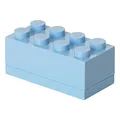LEGO Mini Box 8 Knöpfe Hellkönigsblau - Versatile Small Storage Box for Snacks, Jewellery, Hair Accessories, and Souvenirs - Easy to Clean, 46x92x43 mm