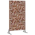 vidaXL Sichtschutz Grau 100 x 50 x 180 cm Wetterfeststahl, Moderner Sichtschutz für Garten und Terrasse, Outdoor Raumteiler, rechteckiges Stahlpaneel