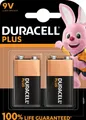 Duracell 2 Duracell Plus 9V Block Alkaline 100% Life guaranteed im 2er Blister Batterie