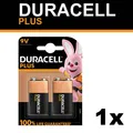 1x 2er Blister Duracell 9V E Block Plus MN1604 E-Block 6LR61 Batterie Plus