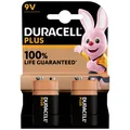 2 x Duracell 9V-Block Plus MN1604 E-Block 6LR61 Batterie Plus Power Rauchmelder
