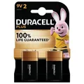 2er Multipack Duracell Plus-9V B2 9 V Block-Batterie Alkali-Mangan 9 V 2 St.