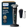 Philips Rasierer i9000, Elektrischer Nass-und Trockenrasierer für Herren mit integriertem Trimmer, schwarz, Ladestation und Reiseetui (Modell X9000/10)